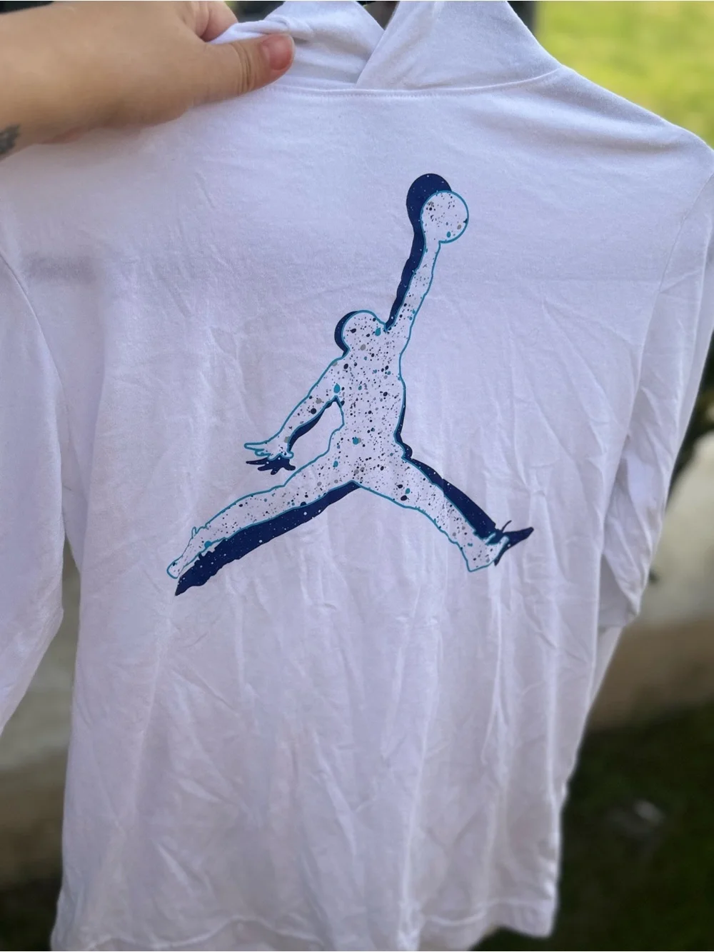Jordan White Tee with Red Jumpman Logo